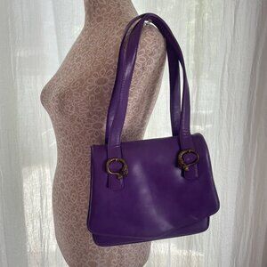 Vintage Bags by Francois Purple Leather Shoulder Bag